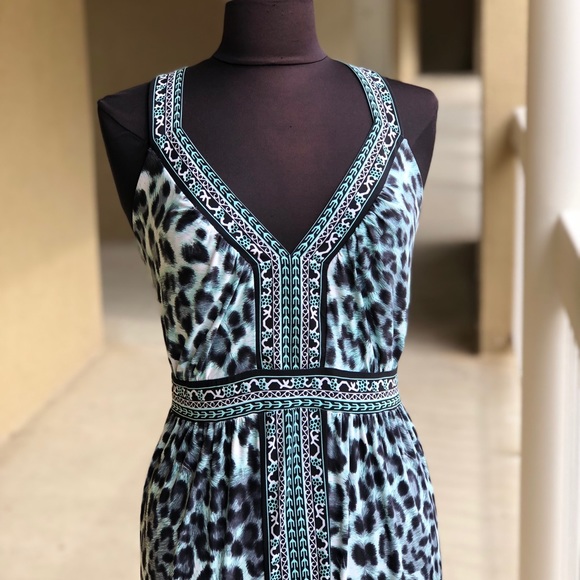 INC International Concepts Dresses & Skirts - INC Woman Teal Leopard Print Maxi Dress